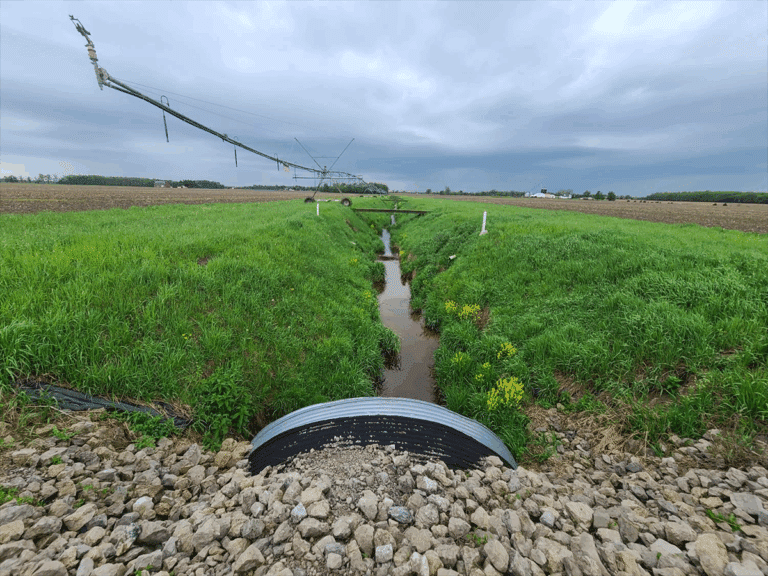 Water runoff from agricultural land.
